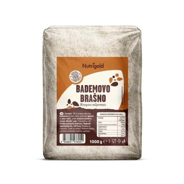 Nutrigold almond meal in a 1000g packaging