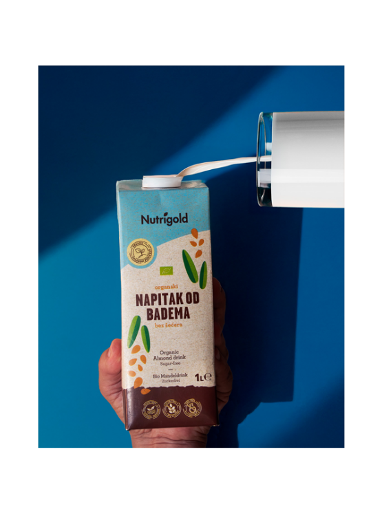 Nutrigold organic & sugar free almond drink in a tetra pak packaging of 1000ml
