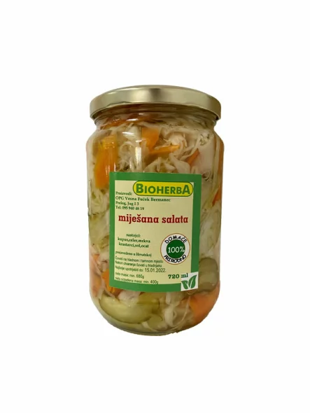 BioHerba pickled vegetables in a glass jar of 720ml