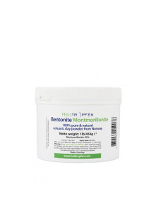 100% pure Bentonite volcanic clay powder from Heiltropfen in white plastic container of 454g