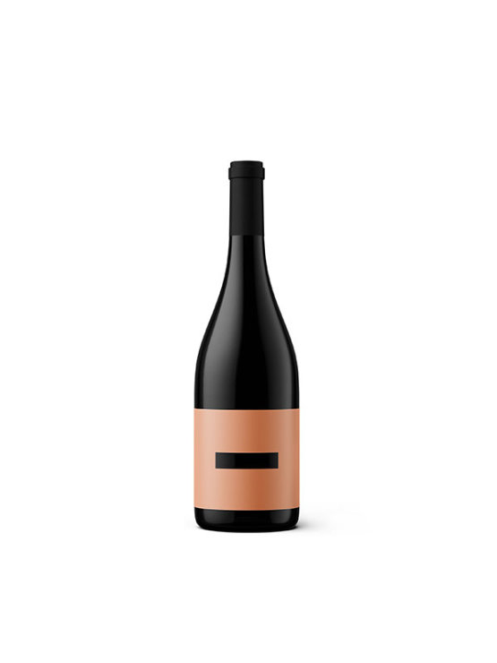 Muscat wine from Voštinić Klasnić winery in a dark 0,75l bottle with orange label