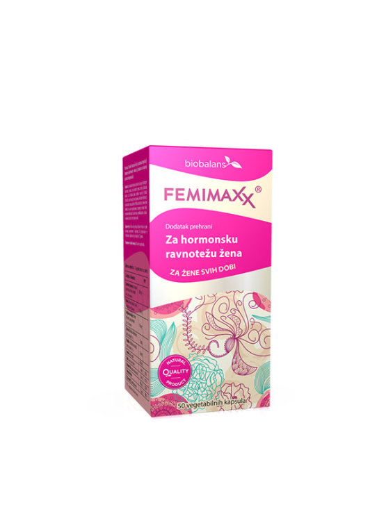 Biobalans Femimaxx 50 capsules in colorful cardboard packaging