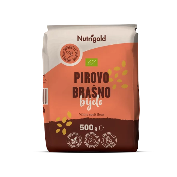 Nutrigold organic white spelt flour type 630 in a packaging of 500g