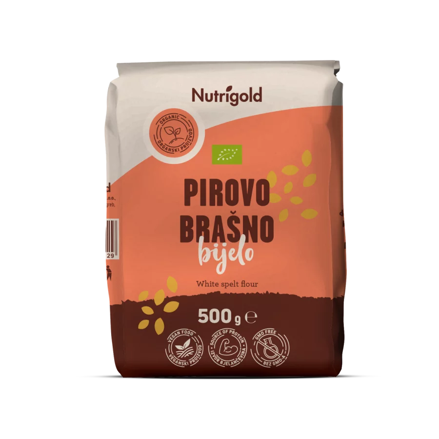 Nutrigold organic white spelt flour type 630 in a packaging of 500g