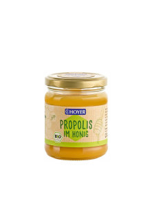 Hoyer organic propolis in honey in a glass jar of 250g