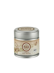Fuku premium matcha tea powder in a tin packaging of 30g