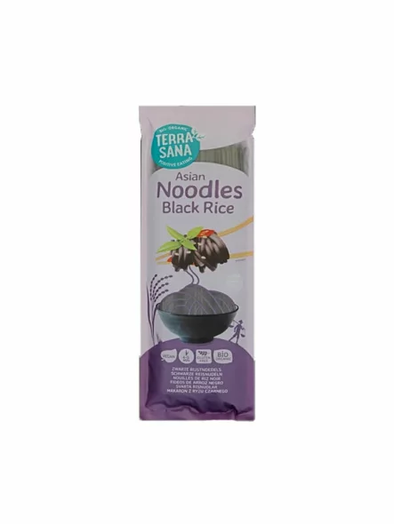 Terrasana organic black rice gluten free noodles in 250g packaging
