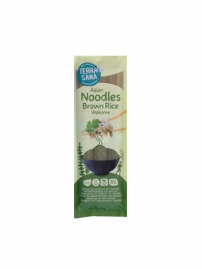 Terrasana organic brown rice noodles with wakame algae in a 250g packaging