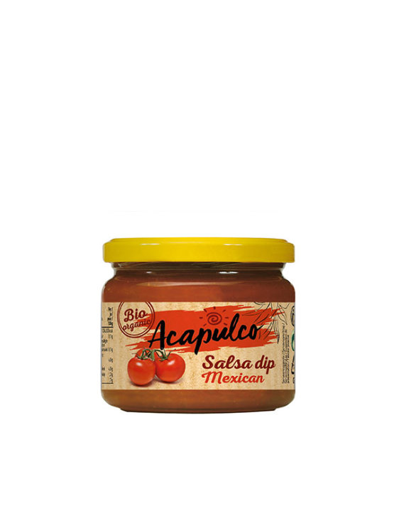 Acapulco organic Mexican salsa dip in a glass jar of 260g
