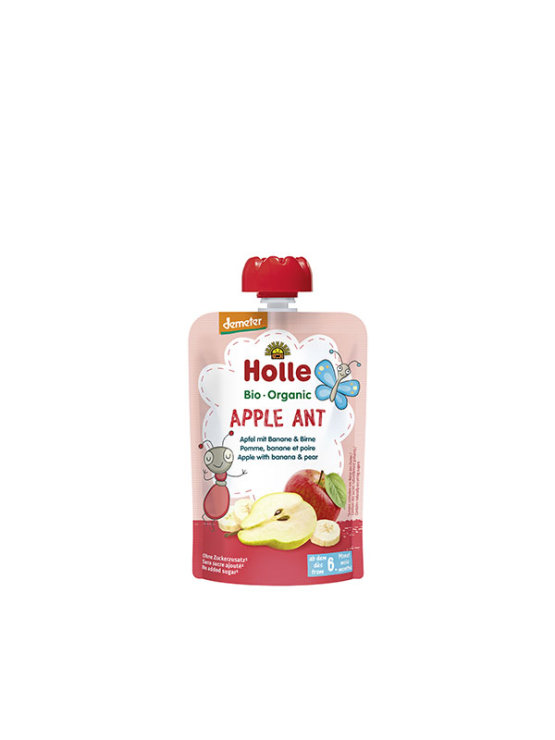 Organic Holle banana, apple and pear purée in a resealable pouch 100g