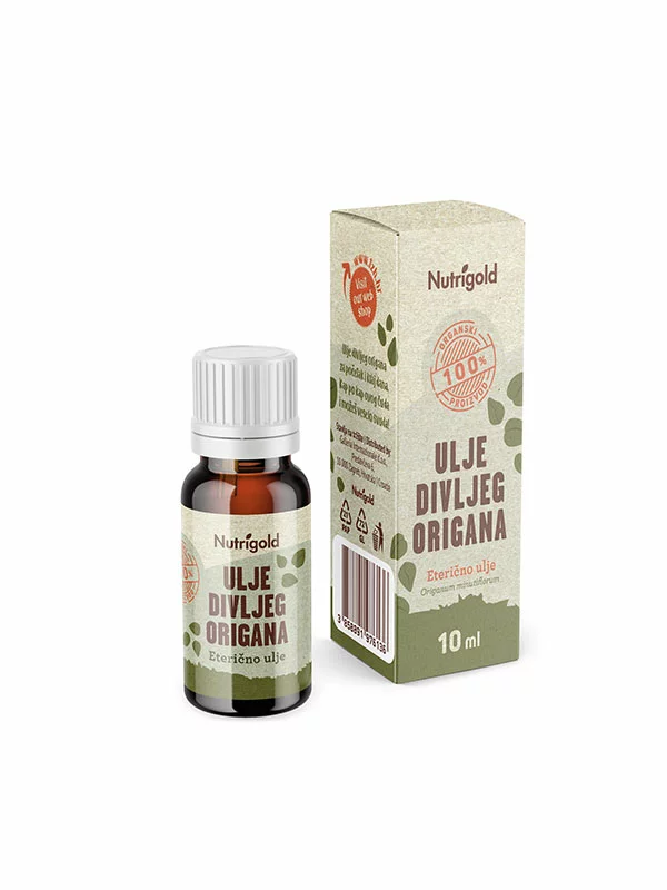 Nutrigold wild oregano oil in dark glass bottle of 10ml