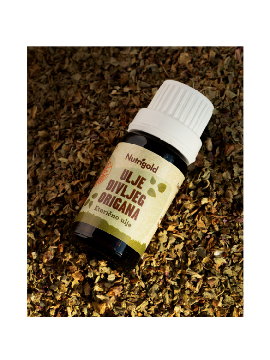 Nutrigold wild oregano oil in dark glass bottle of 10ml