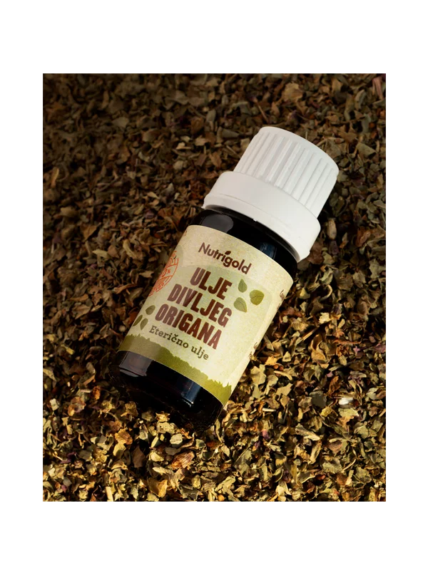 Nutrigold wild oregano oil in dark glass bottle of 10ml
