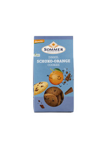 Sommer organic orange chocolate chip spelt cookies in a cardboard packaging