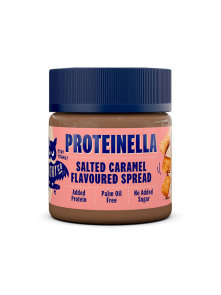 HealthyCo Proteinella salted caramel spread in a plastic jar of 200g