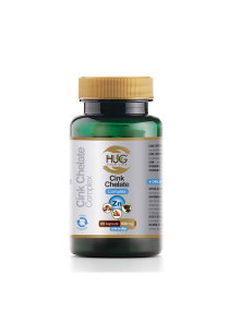 Hug Your Life zinc chelate complex in a packaging containing 60 capsules