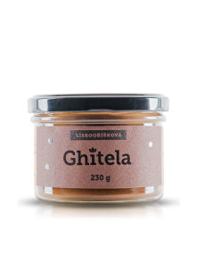 Ghitela ghee hazelnut spread in a glass jar of 230g