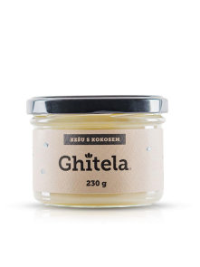 Ghitela cashew and coconut spread in a glass jar of 230g