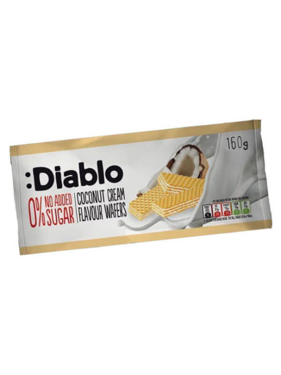 Diablo coconut cream filled thin wafers with no added sugar 160g