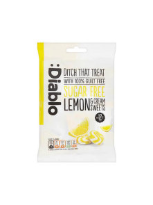 Diablo sugar free lemon and cream sweets in a plastic bag 75g
