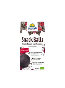 Govinda organic chocolate and cherry snack balls in a cardboard packaging of 100g