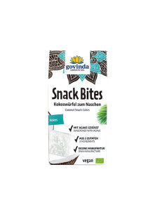 Govinda organic coconut snack bites in a cardboard packaging of 100g