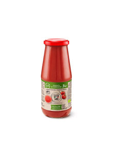 Gusto Sano organic tomato passata in a glass packaging of 410g