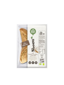 Slooow organic spelt sandwich rolls in a packaging of 300g. Pack of four.
