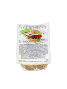 Schnitzer organic hamburger gluten free buns in a 250g packaging