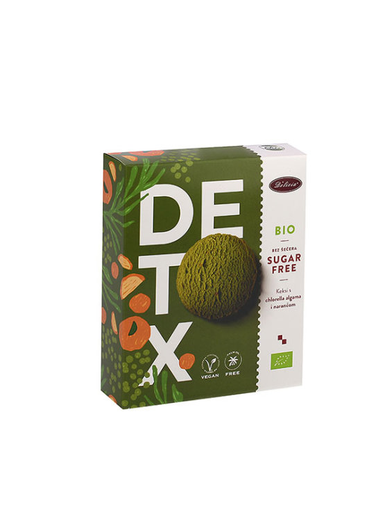 Detox sugar free and organic cookies in a cardboard packaging of 125g