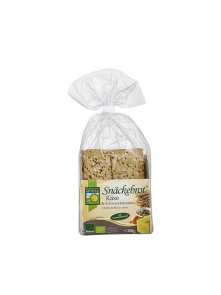 Organic Bohlsener Muhle crunchy crackers with cheese and cumin in a 200g packaging.