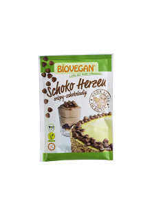Biovegan organic gluten free chocolate hearts in a packaging of 35g