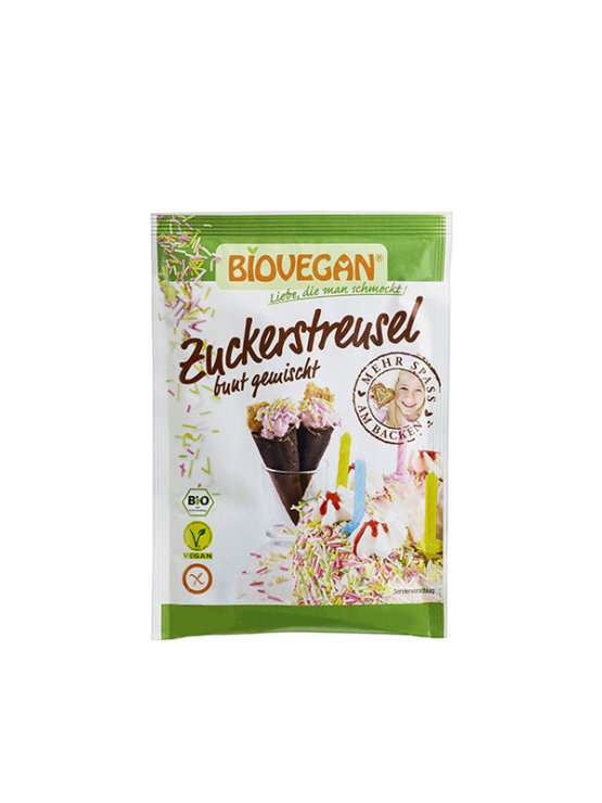 Biovegan organic fluten free sugar sprinkles in a packaging of 70g