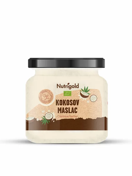 Nutrigold organic coconut butter in a jar of 250g