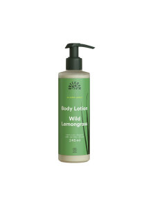 Urtekram organic wild lemongrass body lotion in a green bottle of 245ml