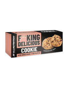 Chocolate chip cookies with no added sugar in a cardboard packaging of 135g