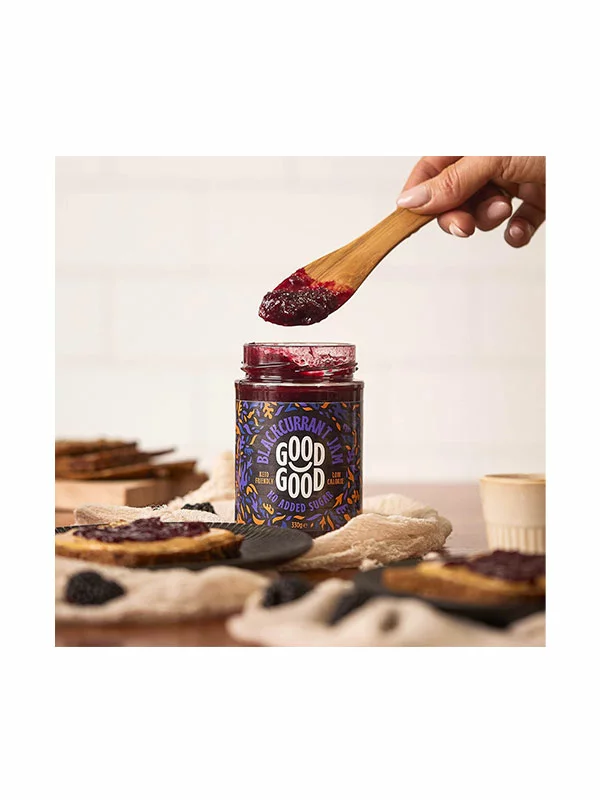 Blackcurrant Jam - Stevia 330g Good Good