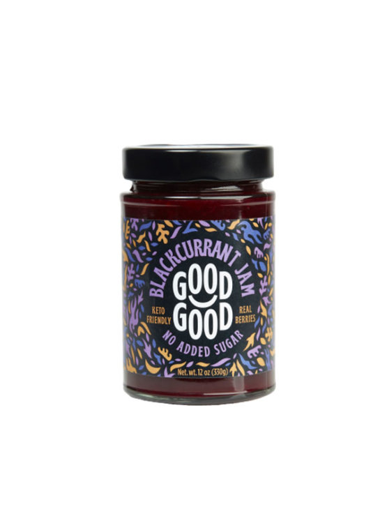 Via Healthy blackcurrant jam in a glass jar of 330g