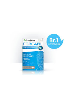 Arkopharma forcapil for hair and nails in a blue cardboard packaging containing 60 capsules