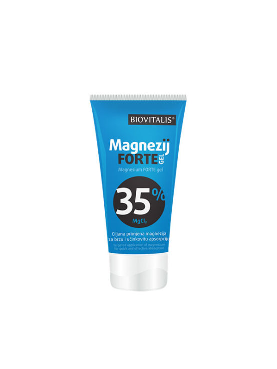 Biovitalis magnesium forte gel in a blue tub containing 150ml