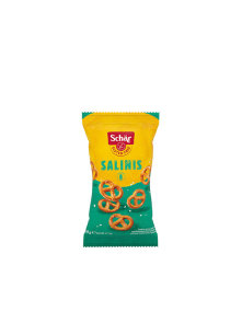 Schar gluten free salted pretzels in a 60g packaging