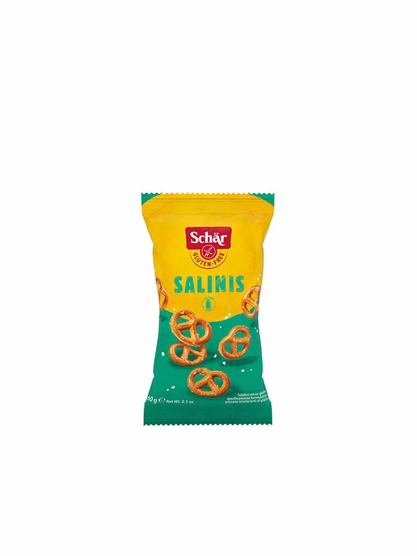Schar gluten free salted pretzels in a 60g packaging