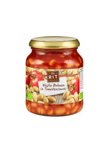 De Rit organic white beans in tomato sauce in a 360g jar