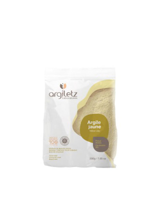 Argiletz yellow clay powder in a packaging of 200g