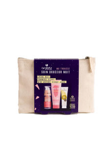 Argiletz night face care set in a cotton toiletry bag