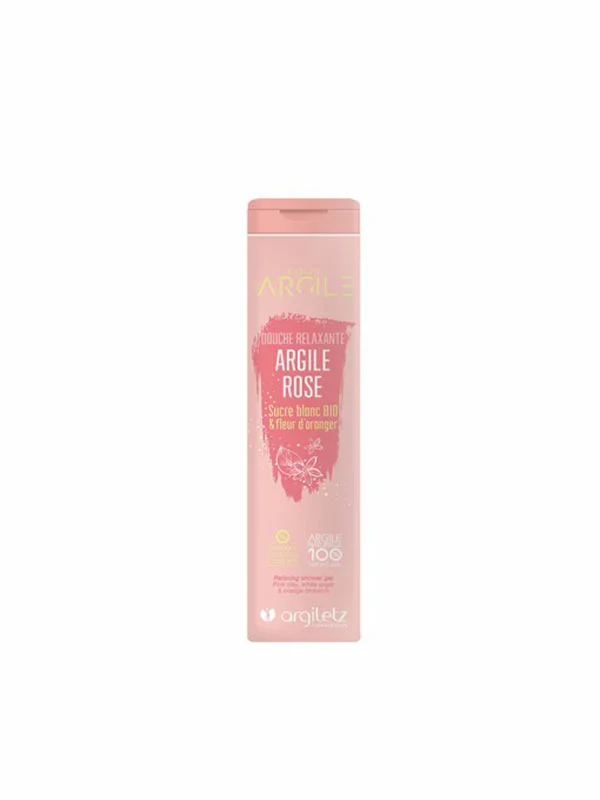 Argiletz showering gel with pink clay in a pink tube packaging of 250ml