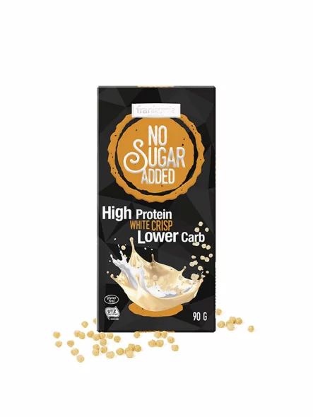 Frankonia high protein white chocolate with no added sugar in a packaging of 90g