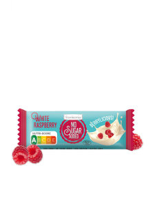 Frankonia white raspberry bar in a blue and red packaging of 50g
