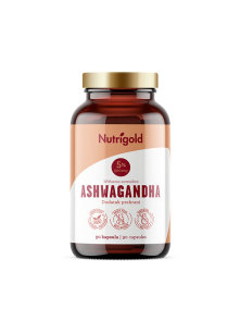 Nutrigold ashwagandha 90 vegan capsules in a dark packaging