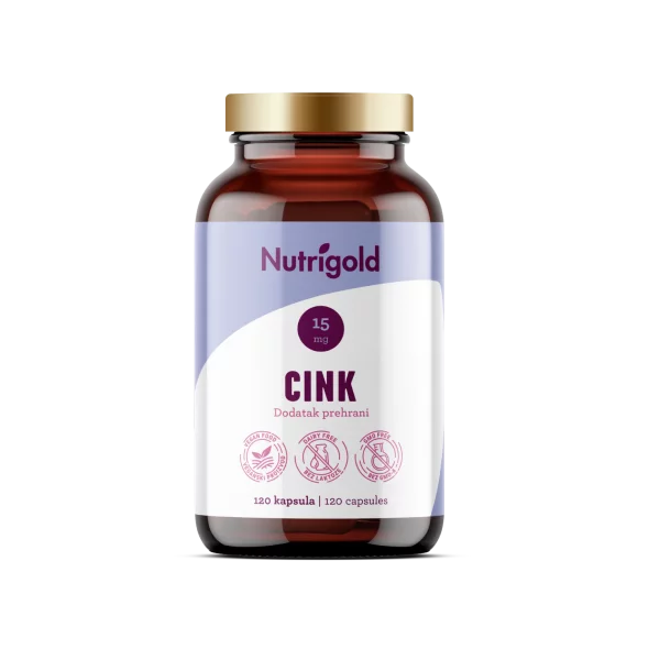 Nutrigold zinc vegan capsules 90 pcs in a dark packaging